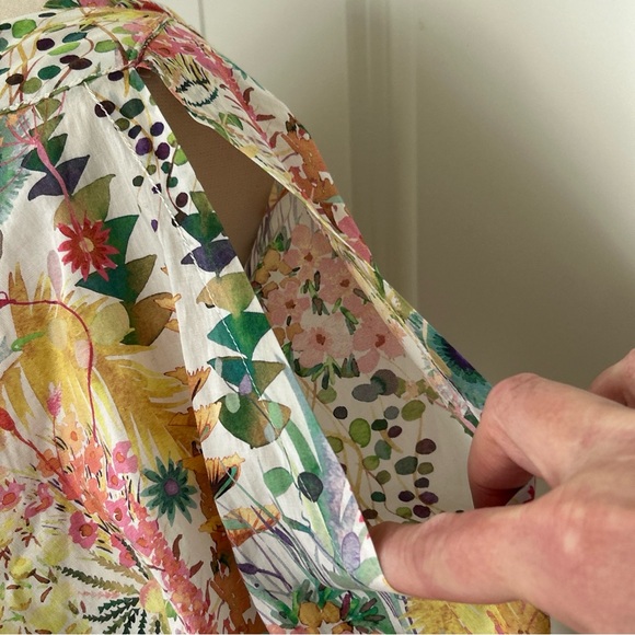 $199 DANIELLE ROLLINS size XS Audrey Top Liberty London  TRESCO WHITE  Fabric - Picture 3 of 9